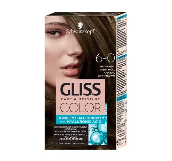 Kliknij na zdjęcie, aby je powiększyć GLISS CARE & MOISTURE COLOR HAARFARBE MIT HYALURONSÄURE 6-0