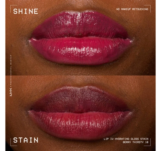 Kliknij na zdjęcie, aby je powiększyć NYX Professional Makeup Lip IV Hydrating Gloss Serum Lip Gloss 10 Berry Thirsty 5 ml