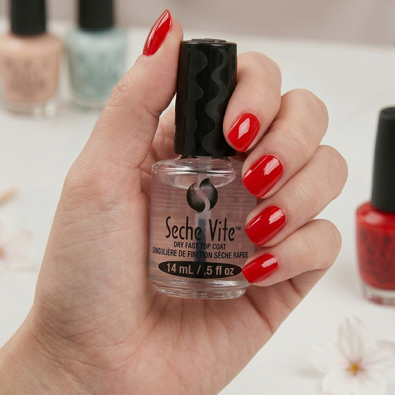 Kliknij na zdjęcie, aby je powiększyć Seche Vite Dry Fast Top Coat – schnell trocknender Überlack mit Härter, 14 ml