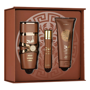 Lattafa Asad Bourbon Eau de Parfum Spray 100 ml + 12 ml + Duschgel 100 ml