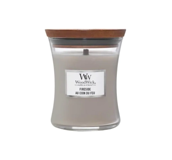Kliknij na zdjęcie, aby je powiększyć Woodwick Small Jar Candle Duftkerze Fireside 85 g