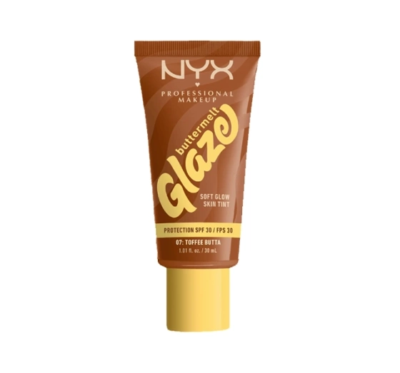 NYX Professional Makeup Buttermelt Glaze Creme-Foundation mit SPF30 07 Toffee Butta 30 ml 
