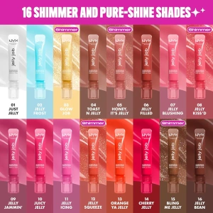 NYX Professional Makeup Jelly Job Lipgloss mit Glass-Effekt 02 Jelly Frost 7,5 ml