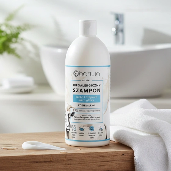 Kliknij na zdjęcie, aby je powiększyć Barwa Kozie Mleko Hypoallergens Shampoo für trockene und atopische Kopfhaut 400 ml