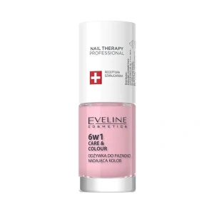 Eveline Cosmetics Nail Therapy Professional 6-in-1 Care And Colour konzentrierte Nagelpflege Sparkling Pink 5 ml