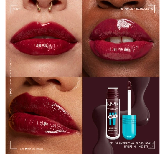NYX Professional Makeup Lip IV Hydrating Gloss Serum Lip Gloss 14 Mauve N' Moist! 5ml