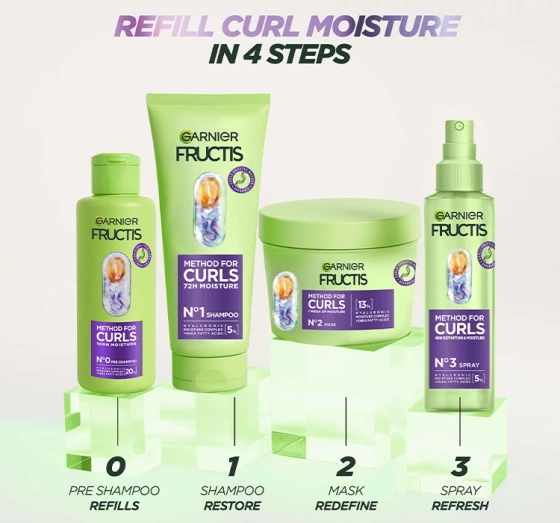 Garnier Fructis Method for Curls feuchtigkeitsspendendes und erfrischendes Locken-Spray 150ml