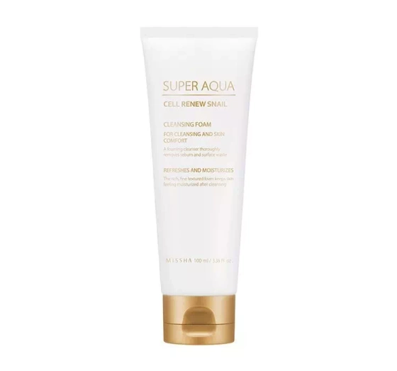 Kliknij na zdjęcie, aby je powiększyć MISSHA SUPER AQUA CELL RENEW SNAIL CLEANSING FOAM REINIGUNGSSCHAUM 100ML