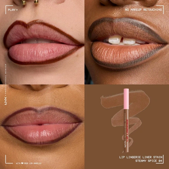 NYX Professional Makeup Lip Lingerie Wasserfester Lippenkonturenstift mit Tint 04 Steamy Spice 1 ml
