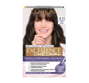 LOREAL EXCELLENCE COOL CREME HAARFARBE 4.11 ULTRA-ASCHE BRAUN