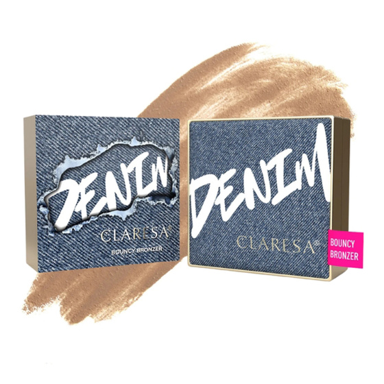 Claresa Denim Bronzer Bouncy mit elastischer Formel im Kompaktpuder, 01 Light, 10 g