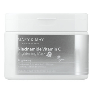 Mary&May; Niacinamid-Vitamin-C-Aufhellungsmaske – Set mit aufhellenden Gesichtsmasken, 30 Stück
