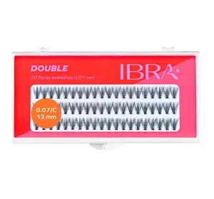 IBRA DOUBLE KÜNSTLICHE WIMPERNBÜSCHEL SCHWARZ C0,07 13MM