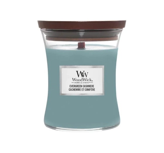 Kliknij na zdjęcie, aby je powiększyć Woodwick Medium Jar Candle Duftkerze Evergreen Cashmere 275 g