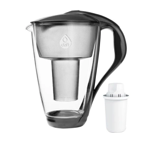 Dafi Crystal LED Wasserkanne mit Filter 2 l Schwarz + Classic-Filter