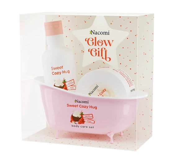 Kliknij na zdjęcie, aby je powiększyć Nacomi Glow Gift Sweet Cozy Hug Geschenkset für Frauen Körperbutter Sweet Cozy Hug 100 ml + Duschgel Sweet Cozy Hug 300 ml