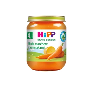 HIPP Bio-Gemüsepüree im Gläschen: Junge Möhren mit Kartoffeln ab dem 4. Monat, 125 g