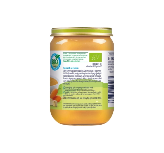 Kliknij na zdjęcie, aby je powiększyć HiPP Bio Menü im Gläschen nach dem 5. Monat – Hühnerbrühe mit Grieß 180g