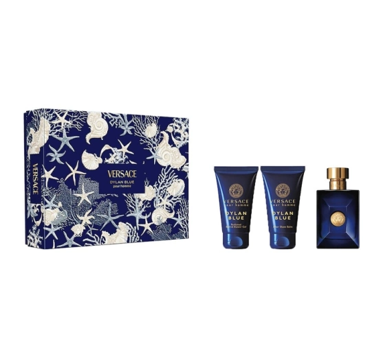 VERSACE DYLAN BLUE POUR HOMME EDT SPRAY 50ML + DUSCHGEL + AFTER SHAVE LOTION SET