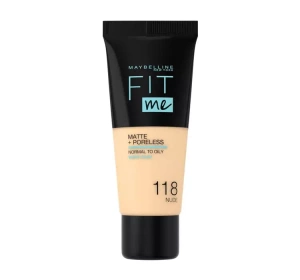 MAYBELLINE FIT ME! MATTE + PORELESS LIQUID FOUNDATION GRUNDIERUNG 118 NUDE 30ML