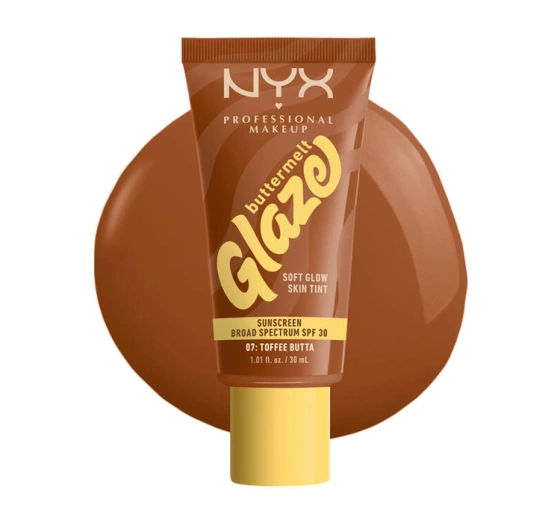 NYX Professional Makeup Buttermelt Glaze Creme-Foundation mit SPF30 07 Toffee Butta 30 ml 