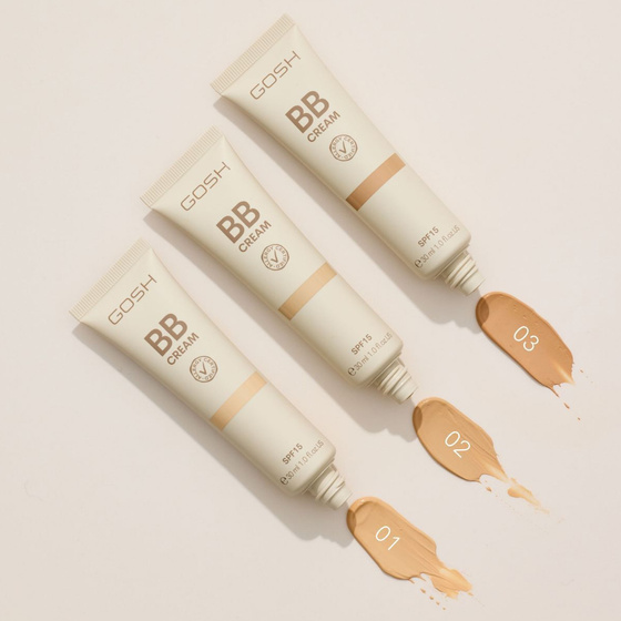 Kliknij na zdjęcie, aby je powiększyć GOSH BB CREAM VEGANE GETÖNTE TAGESCREME 002 BEIGE 30ML