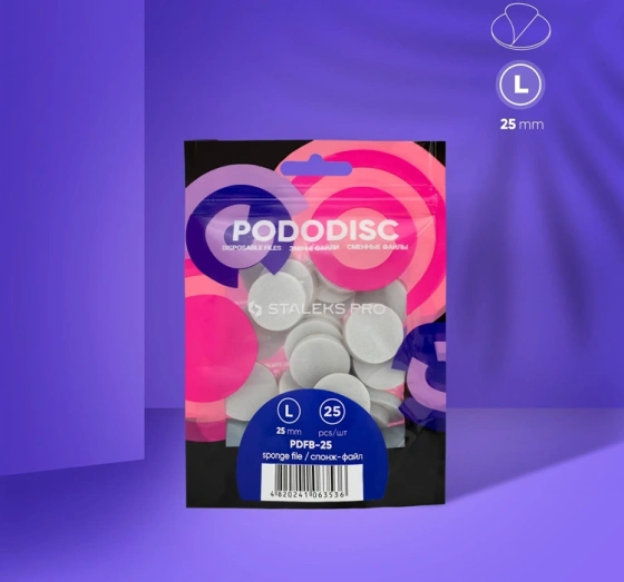 Kliknij na zdjęcie, aby je powiększyć Staleks Pro Pododisc Austauschbare Polierpads auf Schwamm für Pediküre L/25 mm 25 Stück