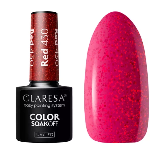 CLARESA SOAK OFF HYBRIDLACK RED 430 5G