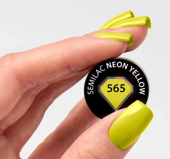 Kliknij na zdjęcie, aby je powiększyć SEMILAC GARDEN PARTY HYBRIDLACK UV 565 NEON YELLOW 7ML