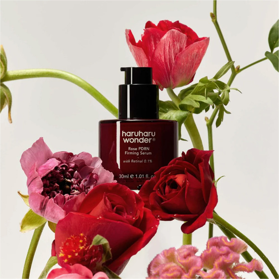 Kliknij na zdjęcie, aby je powiększyć Haruharu Wonder Rose PDRN Firming Serum – straffendes Serum mit 0,1 % Retinal und PDRN aus Rosen, 30 ml