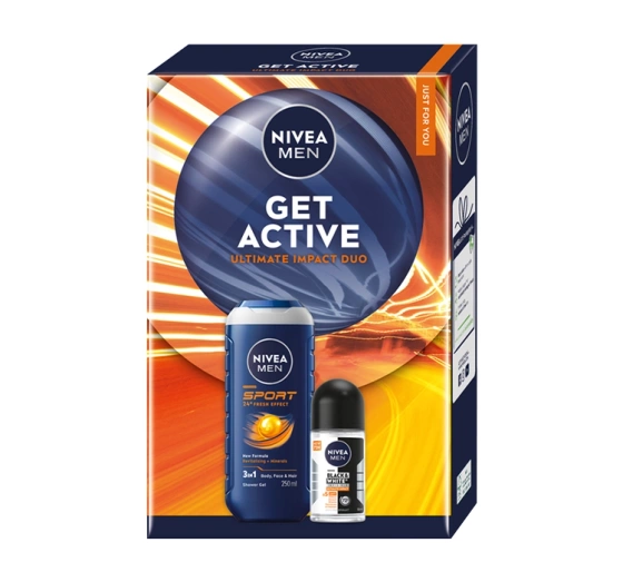 NIVEA MEN Get Active Geschenkset für Männer Duschgel + Antitranspirant Roll-on