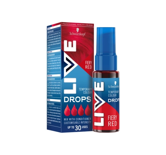 Kliknij na zdjęcie, aby je powiększyć Schwarzkopf Live Drops semi-permanente Haarfarbe Fiery Red 30ml