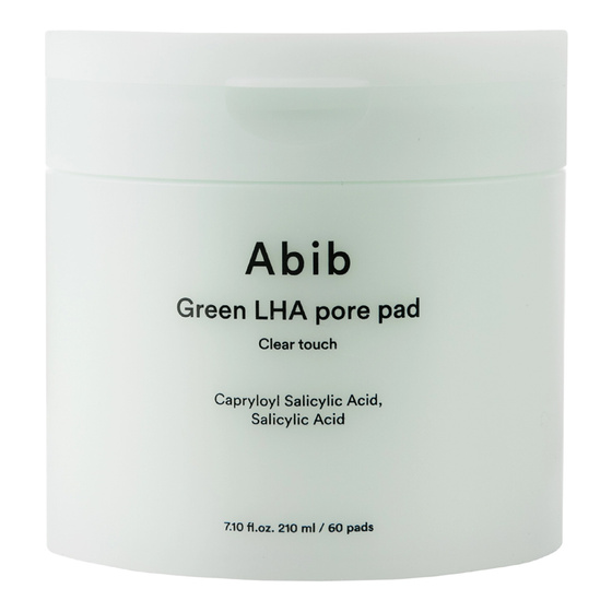 Kliknij na zdjęcie, aby je powiększyć Abib Green LHA Pore Pad Clear Touch – reinigende Gesichtspads mit LHA- und BHA-Säuren, 60 Stück