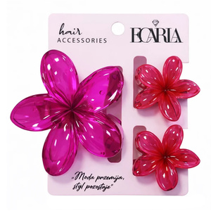 eCarla – Set mit drei Haarklammern in Form von hawaiianischen Blumen „Vacay Flower“ SP445 Ombre