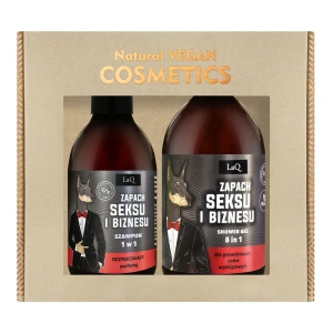 LaQ Doberman Zapach Seksu i Biznesu Geschenkset für Männer Duschgel 8in1 500 ml + Shampoo 300 ml