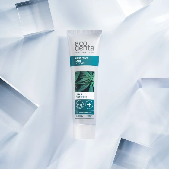 Kliknij na zdjęcie, aby je powiększyć Ecodenta Sensitive Care Zahnpasta mit CBD und Probiotika 100 ml