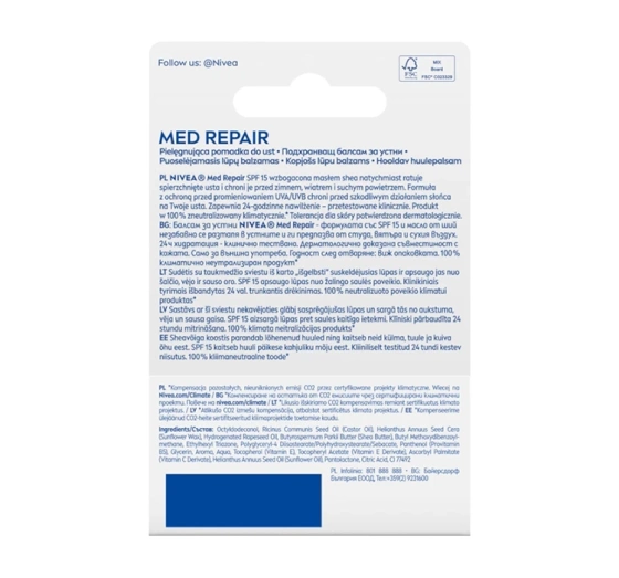 NIVEA Pflegender Lippenstift SPF 15 Med Repair 4,8 g