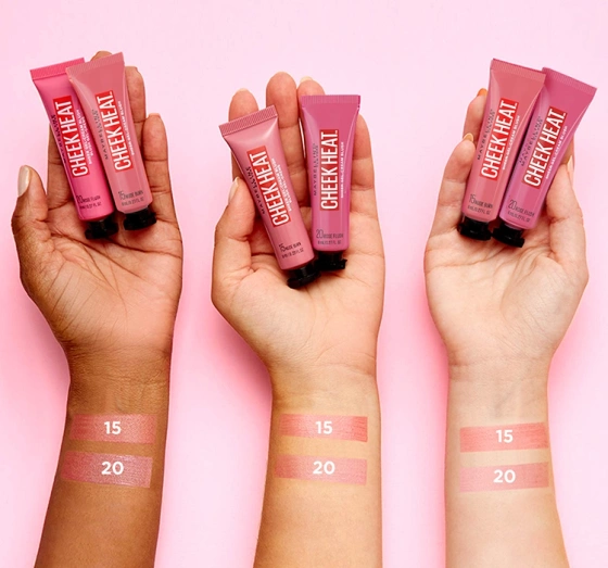 Kliknij na zdjęcie, aby je powiększyć MAYBELLINE CHEEK HEAT WANGENROUGE 15 NUDE BLUSH 10ML