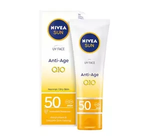 NIVEA SUN UV FACE Q10 ANTI-AGE SUN CREAM ANTI-FALTEN-CREME MIT SPF 50