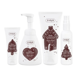 Ziaja Pflaume in Schokolade Geschenkset zur Körperpflege Duschgel 160 ml + Reinigungsschaum 250 ml + Körperspray 100 ml + Handcreme 50 ml