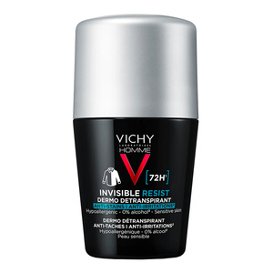 Vichy Homme Invisible Resist Antitranspirant für Männer im Deo Roller gegen Flecken 50 ml
