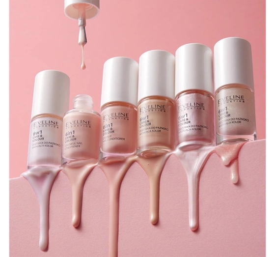 Eveline Nail Therapy 6w1 Care And Colour Farbgebende Nagelpflege Shimmering Nude 5ml