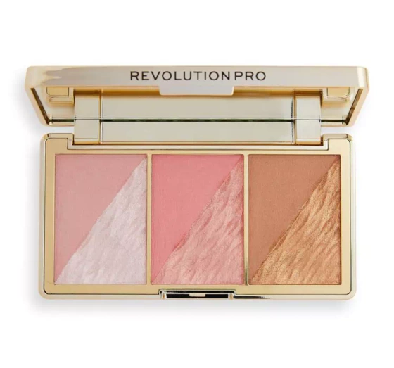 Revolution Pro Crystal Luxe Konturierungspalette Pfirsich Royale 3x2.8g