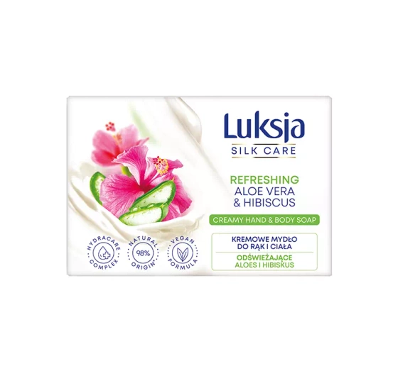 LUKSJA SILK CARE CREMIGE SEIFE FÜR KÖRPER UND HÄNDE ALOE UND HIBISKUS 100G