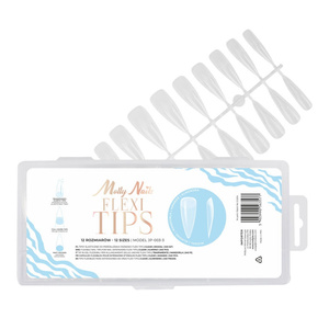 Molly Nails Flexi Tips – flexible Tips zur Nagelverlängerung, 12 Größen, Mandelform, 240 Stück