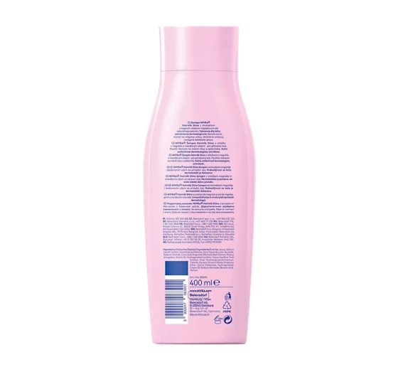 Kliknij na zdjęcie, aby je powiększyć NIVEA Hairmilk Shine Haarshampoo für natürlichen Glanz 400 ml