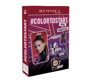 Rimmel #Colortostart Make-up-Set Mascara + Eyeliner + Lipgloss+ Puder