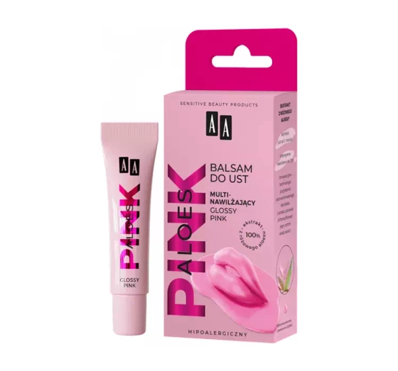 AA PINK ALOES MULTI-MOISTURISING LIP BALM GLOSSY PINK 10G