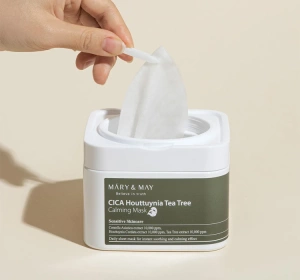 Mary&May; CICA Houttuynia Tea Tree Calming Mask – Set mit beruhigenden Gesichtsmasken, 30 Stück