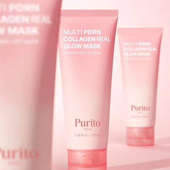 Purito Multi PDRN Collagen Real Glow Mask – straffende Peel-off-Gesichtsmaske mit Kollagen und PDRN, 100 ml